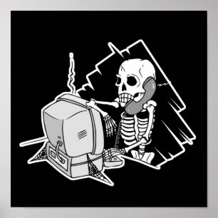 voor altijd skelet op non-actief technische suppor poster