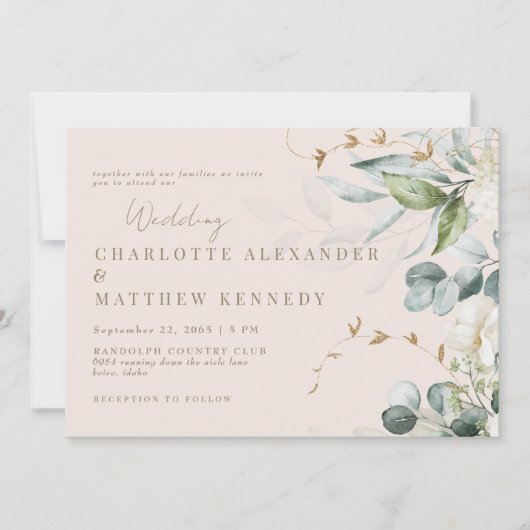 Voor altijd Trouw Blozend Bruid Bruiloft II Kaart (Voorkant)