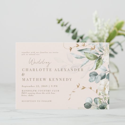 Voor altijd Trouw Blozend Bruid Bruiloft II Kaart (Staand voorkant)