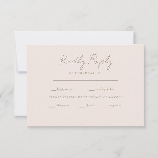 Voor altijd trouwe blushing Bride Weddenschap RSVP (Voorkant)