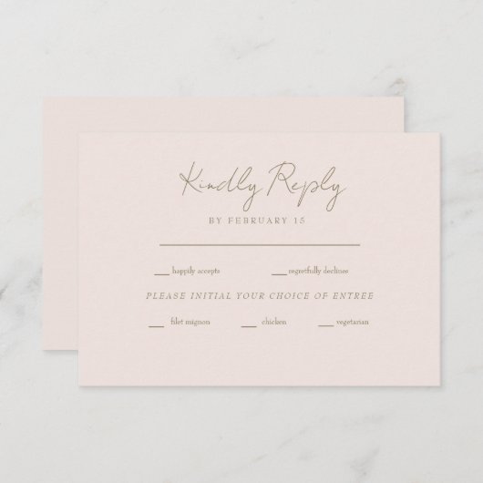 Voor altijd trouwe blushing Bride Weddenschap RSVP (Voorkant / Achterkant)