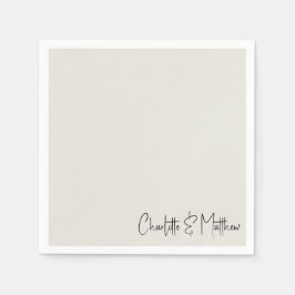 Voor altijd trouwe Cream Custom Wedding Cocktail Servet