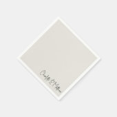 Voor altijd trouwe Cream Custom Wedding Cocktail Servet (Hoek)