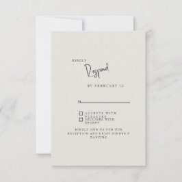 Voor altijd trouwe Cream Simple Wedding RSVP-kaart RSVP Kaartje