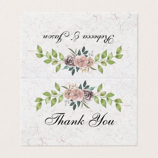 Voor altijd - twee harten - één liefde bedankt kaart (Buitenkant ongevouwen)