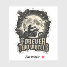 Voor altijd Twee Wielen Volle Maan Vleermuis Decal