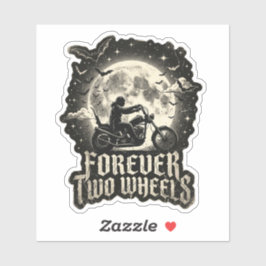 Voor altijd Twee Wielen Volle Maan Vleermuis Decal Sticker
