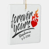 Voor altijd uw Valentijn van de Naam van de Douane Keramisch Ornament (Rechts)