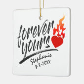 Voor altijd uw Valentijn van de Naam van de Douane Keramisch Ornament (Links)