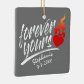 Voor altijd uw Valentijn van de Naam van de Douane Keramisch Ornament (Rechts)