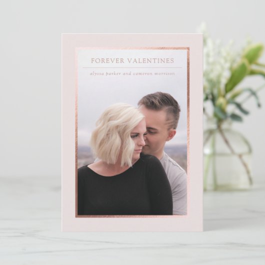 Voor altijd Valentijnse  Foto Save the Date Kaart (Staand voorkant)