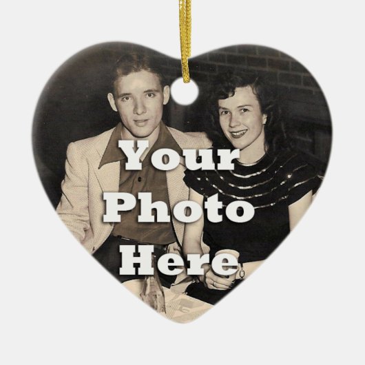 Voor altijd Valentijnse paar gepersonaliseerd Keramisch Ornament (Voorkant)