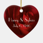 Voor altijd Valentijnse paar gepersonaliseerd Keramisch Ornament (Achterkant)