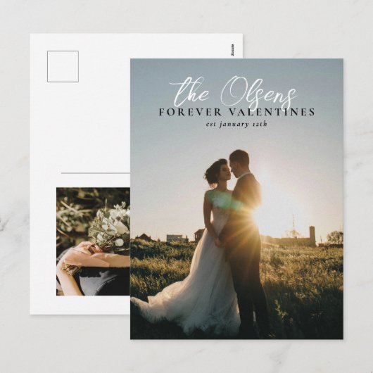 "Voor altijd Valentijnse Valentijnsdagen" Foto Bri Feestdagenkaart (Voorkant / Achterkant)