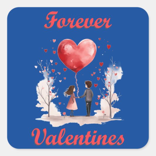 Voor altijd Valentijnse ! Vierkante Sticker (Voorkant)
