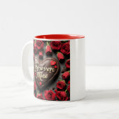 Voor altijd van mij tweekleurige koffiemok (Voorkant links)