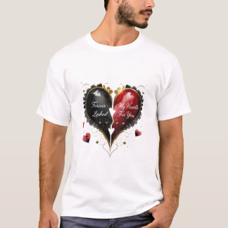 Voor altijd verbonden, mijn hart klopt voor jou t-shirt