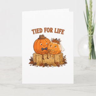 Voor Altijd Verbonden Schattig Herfst Pompoen Trou Kaart