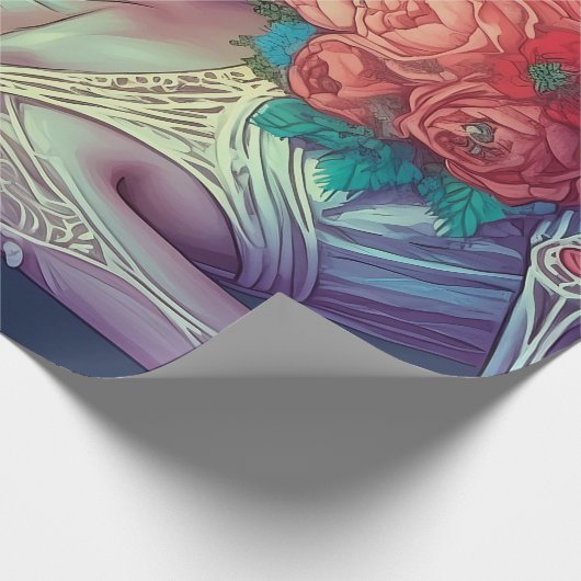 Voor altijd verlangen, voor altijd toegewijd, drom cadeaupapier (Hoek)