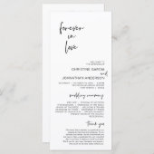 Voor altijd verliefd, Modern minimalistisch huweli Programmakaart (Voorkant / Achterkant)