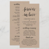 Voor altijd verliefd, Moderne Trouwceremonie, Kraf Programmakaart (Voorkant / Achterkant)