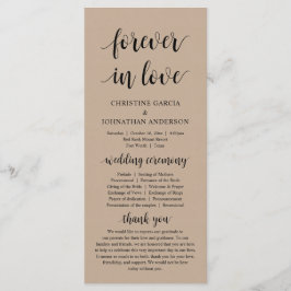 Voor altijd verliefd, Moderne Trouwceremonie, Kraf Programmakaart