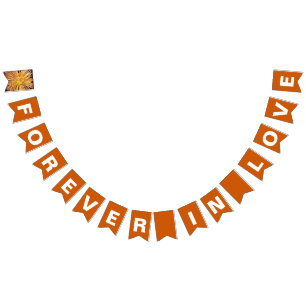 Voor altijd verliefd Verbrande oranje trouwen Vlaggetjes