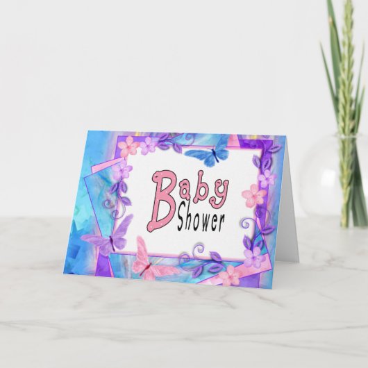 voor altijd vlinders-Baby shower Kaart (Voorkant)