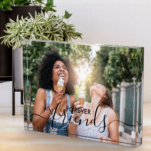 Voor altijd vrienden zwart handgeschreven overlay fotoblokken