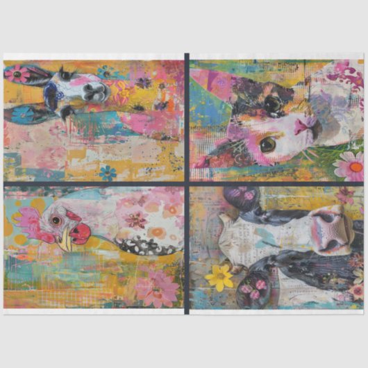 Voor Artiest Boerderij Animal Junk Journal Achterg Tissuepapier (Voorkant)