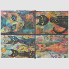 Voor artiest Cat Theme Junk Journal Achtergrond 1 Tissuepapier