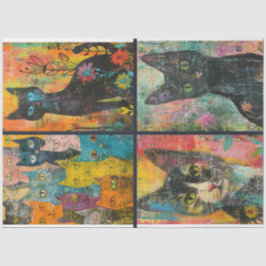 Voor artiest Cat Theme Junk Journal Achtergrond 2 Tissuepapier