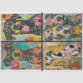 Voor artiesten Hond Theme Junk Journal Achtergrond Tissuepapier