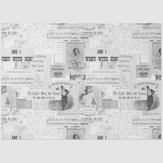 Voor artiesten Zwart Wit Grote Ephemera Tissuepapier (Voorkant)