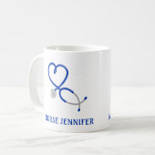 Voor artsen en verpleegkundigen gepersonaliseerde  koffiemok (Voorkant links)