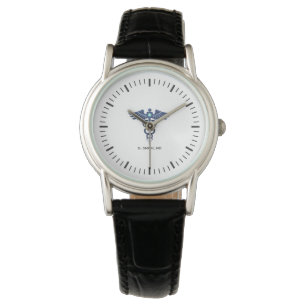 Voor artsen en verpleegkundigen. Medisch Caduceus. Horloge