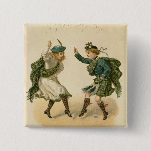 Voor Auld Lang Syne - een juiste prettige kerst' Vierkante Button 5,1 Cm (Voorkant)