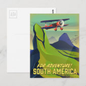 Voor avontuur, Zuid-Amerika reisposter Briefkaart (Voorkant / Achterkant)