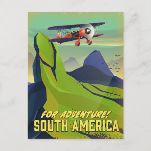 Voor avontuur, Zuid-Amerika reisposter Briefkaart