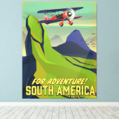Voor avontuur, Zuid-Amerika reisposter Canvas Afdruk (Insitu (Houten vloer))