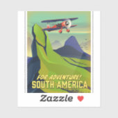 Voor avontuur, Zuid-Amerika reisposter Sticker (Vel)