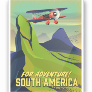 Voor avontuur, Zuid-Amerika reisposter Sticker