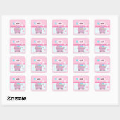 Voor baby girl, baby girl vierkante sticker (Vel)
