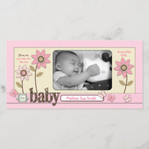 Voor baby Girl-fotokaart Aankondiging