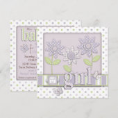 Voor Baby Girl Invitation Square LG2 Kaart (Voorkant / Achterkant)