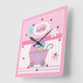 Voor baby girl vierkante klok (Hoek)