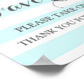 Voor Baby shower Teken Blauwe Vloerstrips Poster (Hoek)