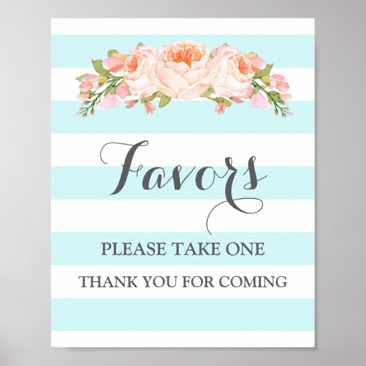 Voor Baby shower Teken Blauwe Vloerstrips Poster (Voorkant)