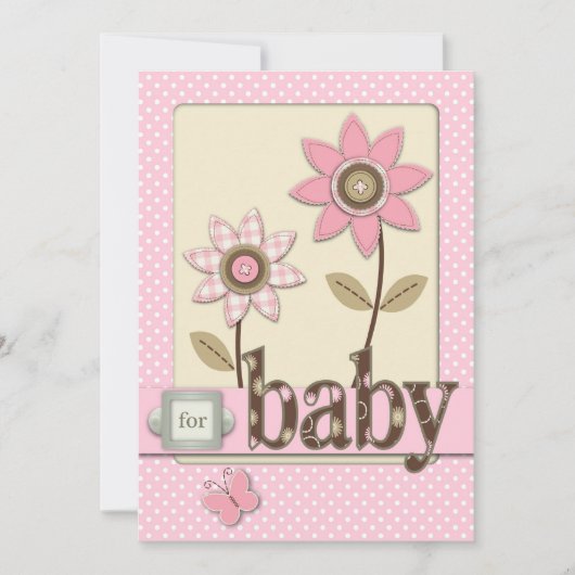 Voor babymeisjesuitnodiging kaart (Voorkant)