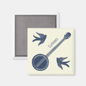 Voor Banjo Players Banjo en Birds Personalized Magneet (Voorkant / Achterkant)